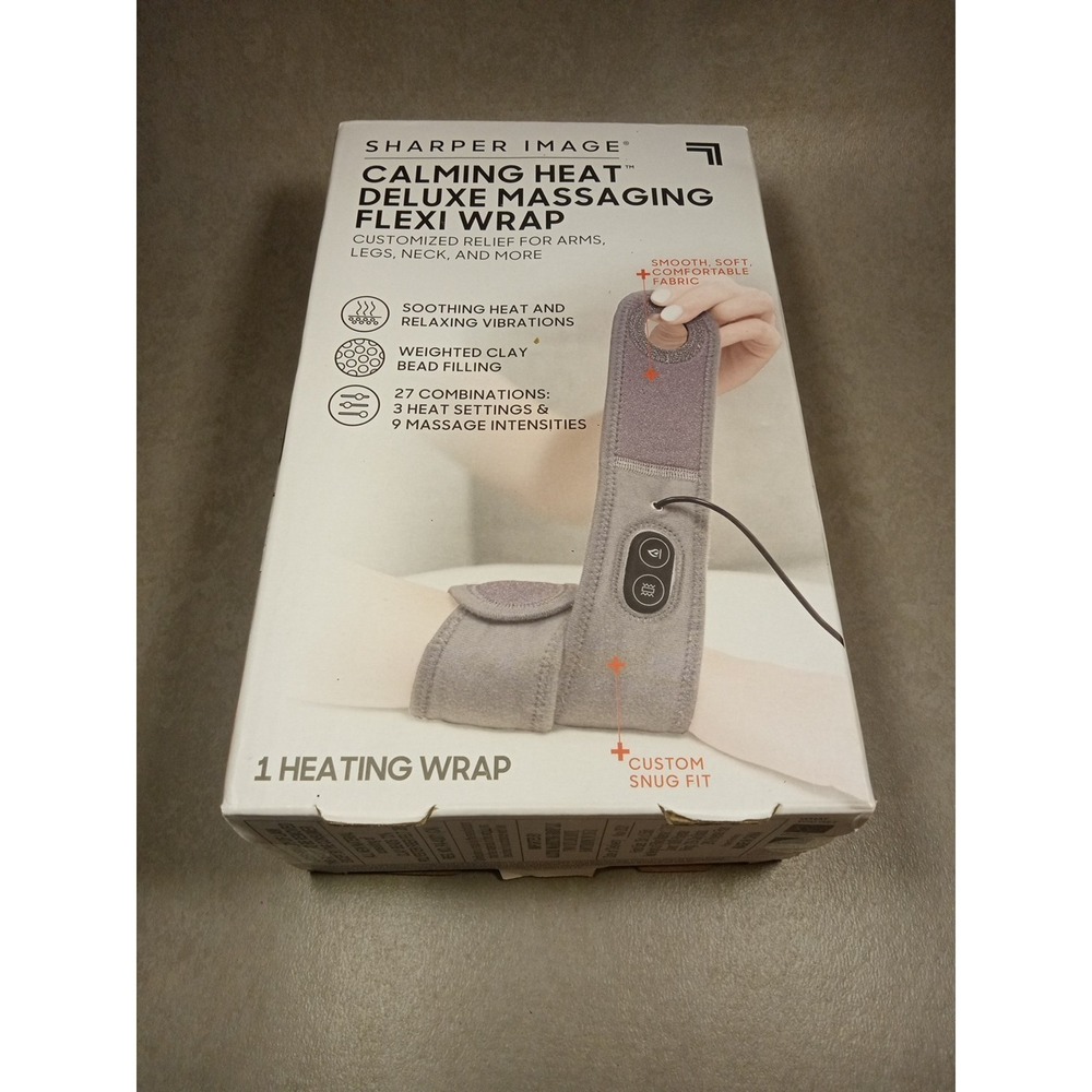 Sharper Image Calming Heat Massaging Flexi Wrap .cord 3 heat settings BRAND NEW